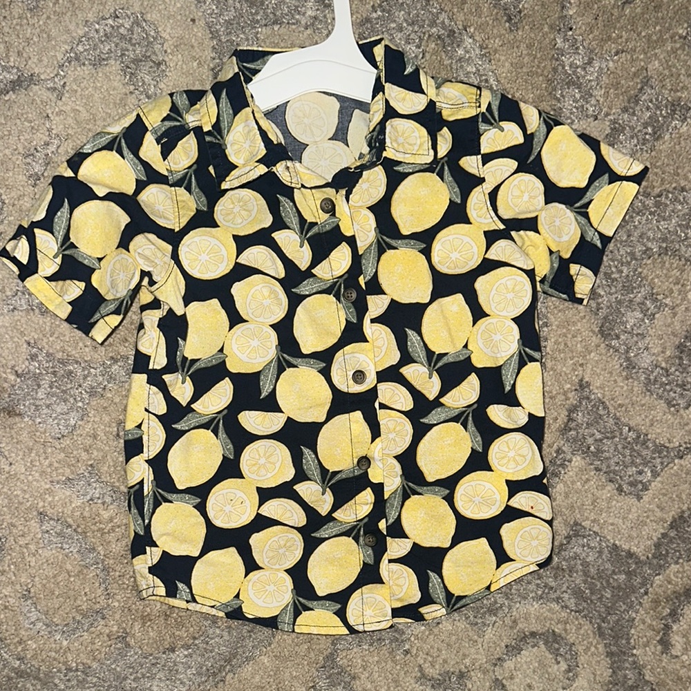 Old Navy Black and Yellow Button Down Shirt
